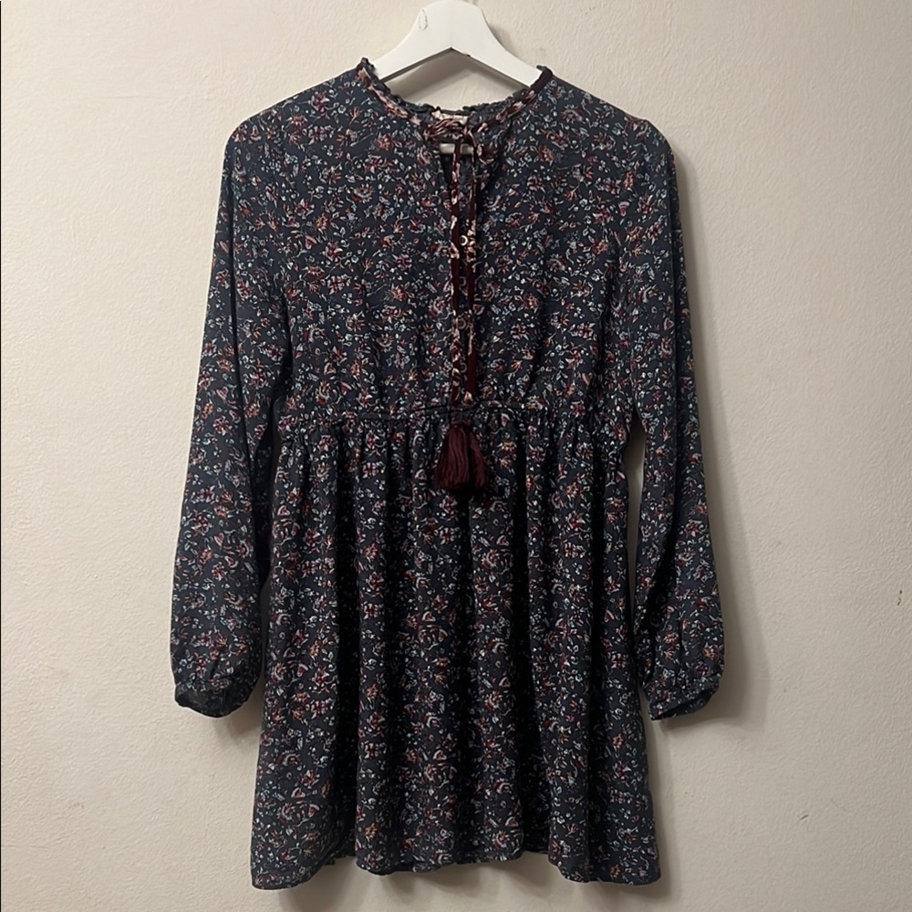 Hem & Thread Floral Mini Dress - Black and Pink 312 boho